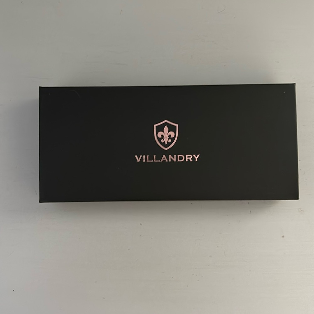 Villandry watch, navy blue face, leather band. 50 meters - Water Resistant